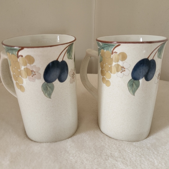 NWOT MIKASA Country Classics Fruit Panorama Cappuccino Coffee Mug Tea Cup Set - Picture 3 of 15